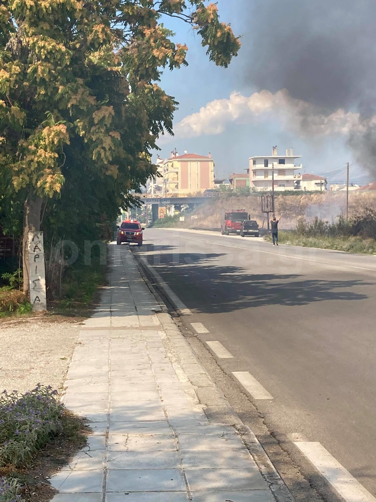 Φωτιά δίπλα στο γήπεδο της ΑΕΛ στην Καρδίτσης - Δείτε φωτογραφίες