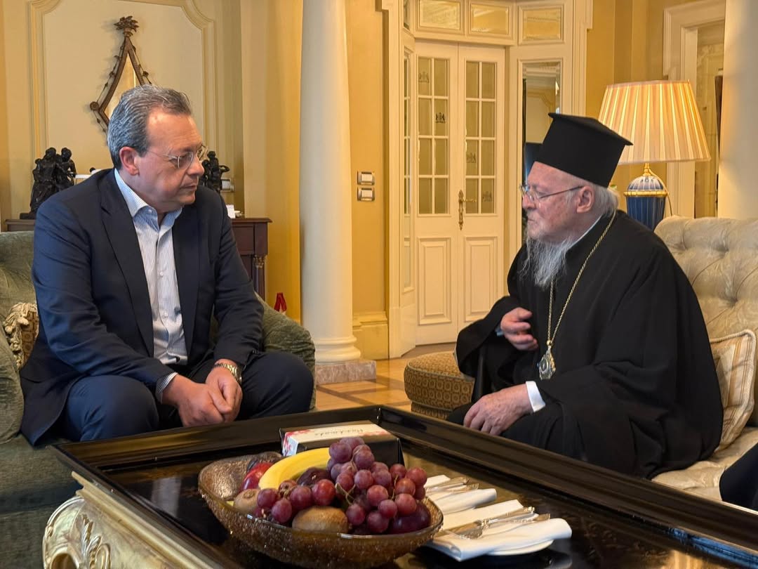 Συνάντηση Σωκράτη Φάμελλου με τον Οικουμενικό Πατριάρχη Βαρθολομαίο