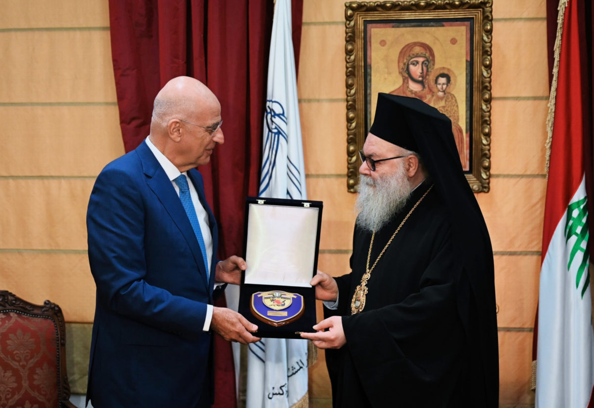 Ν. Δένδιας: Ανήσυχος ο Πατριάρχης Αντιοχείας Ιωάννης για τους Χριστιανούς στη Μέση Ανατολή