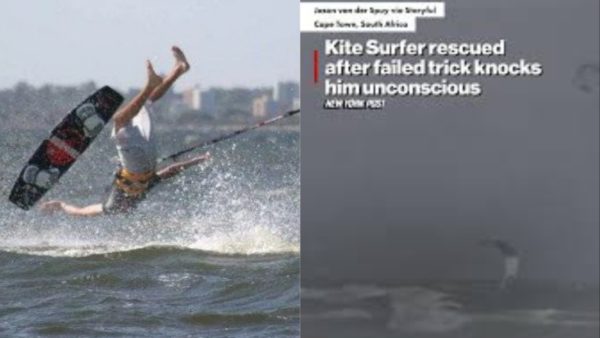 Kite Surfer διασώθηκε μετά από αποτυχημένο κόλπο που τον άφησε αναίσθητο – Δείτε το σοκαριστικό βίντεο