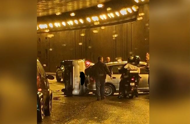 Τροχαίο στη γέφυρα της Χαμοστέρνας – Αναποδογύρισε ΙΧ