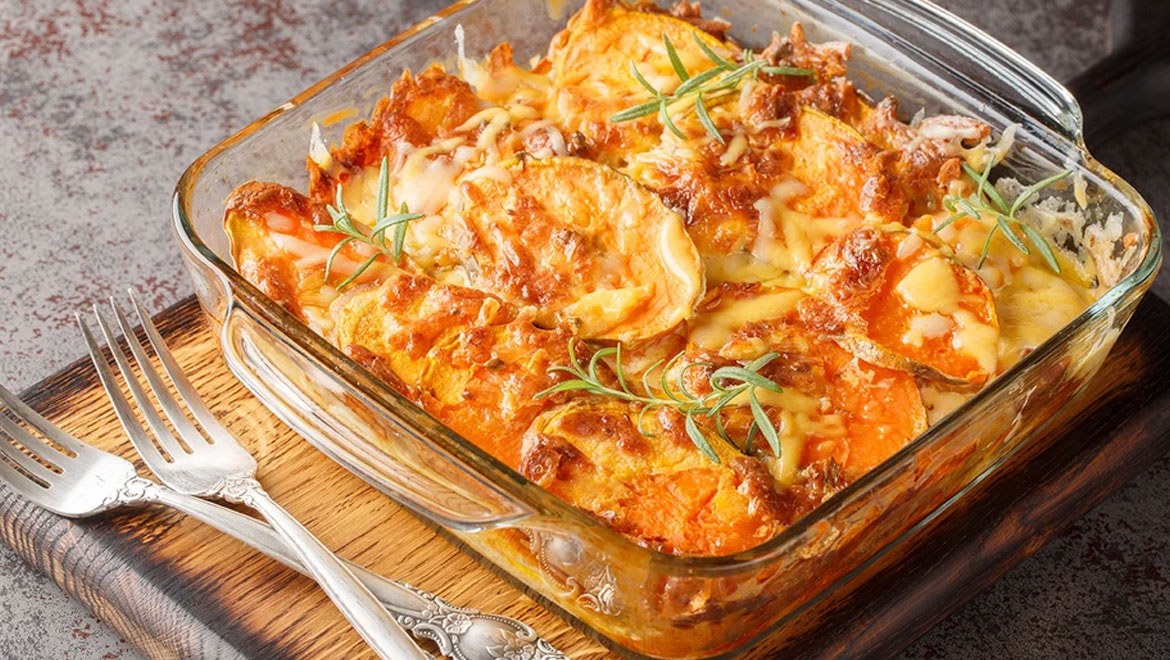 Γλυκοπατάτες ογκρατέν στο φούρνο