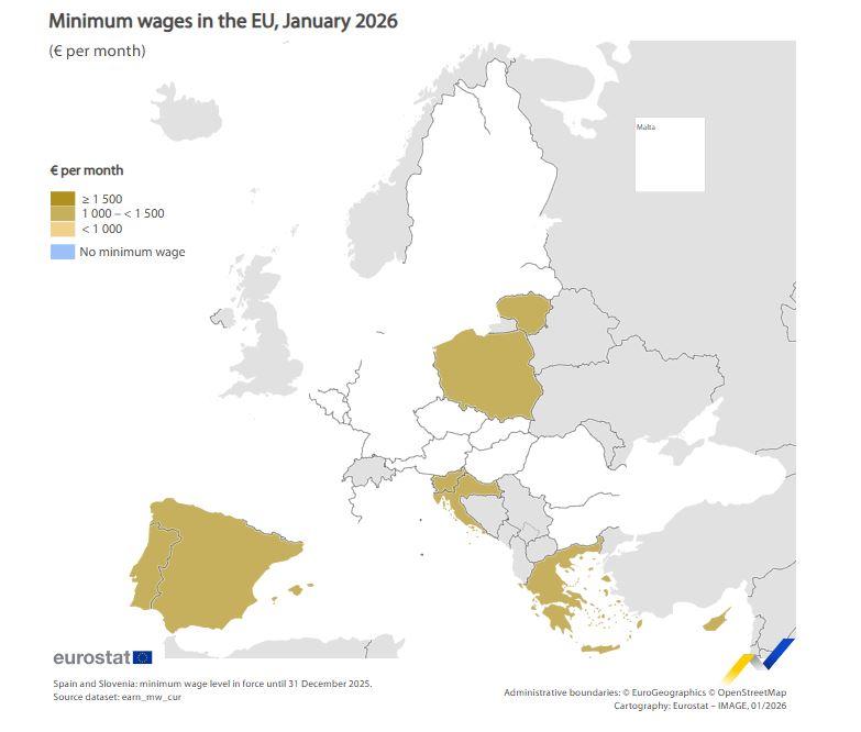 Κατώτατος μισθός: Πώς διαμορφώνεται στις χώρες της ΕΕ – Η θέση της Ελλάδας