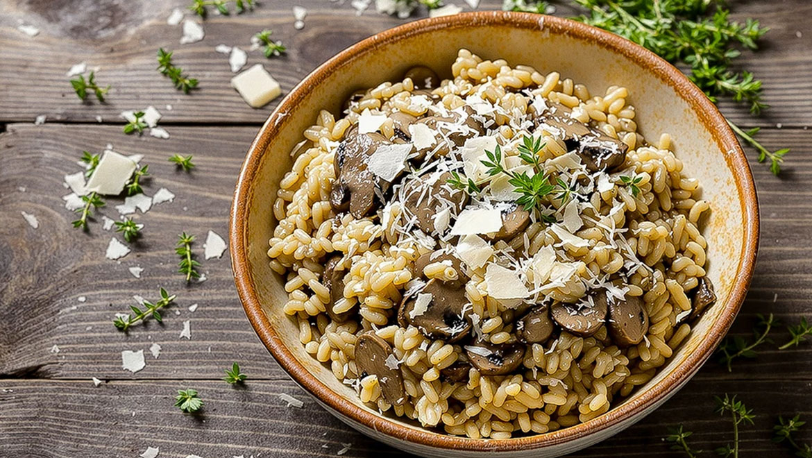 Ριζότο με άγρια μανιτάρια και θυμάρι