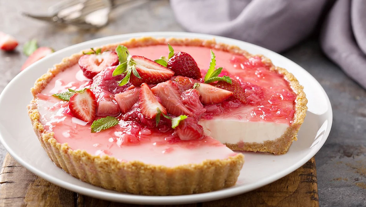 Τάρτα γιαουρτιού με φράουλες