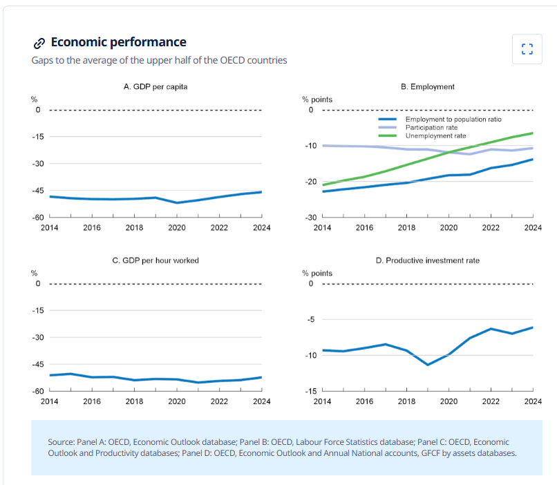 ΟΟΣΑ: «Αγκάθια» η χαμηλή παραγωγικότητα και το επενδυτικό κενό για την ελληνική οικονομία