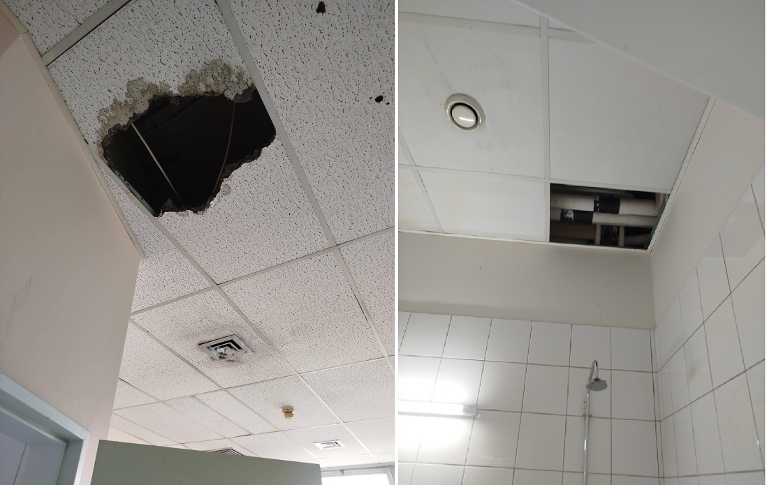 Έπεσε τμήμα οροφής σε θάλαμο ασθενών στην ψυχιατρική κλινική στο Θριάσιο νοσοκομείο