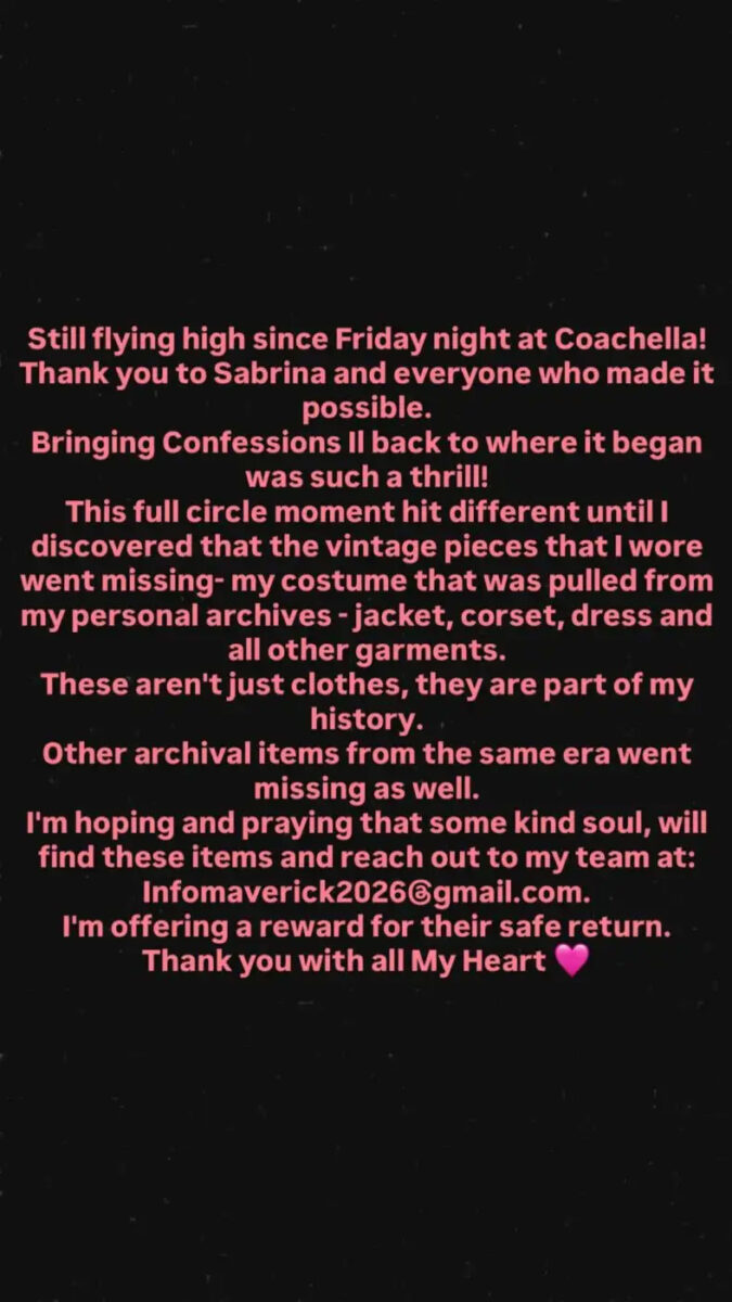 Madonna: Έχασε το ιστορικό κορμάκι που φόρεσε στην Coachella – Η αμοιβή που προσφέρει σε όποιον το βρει