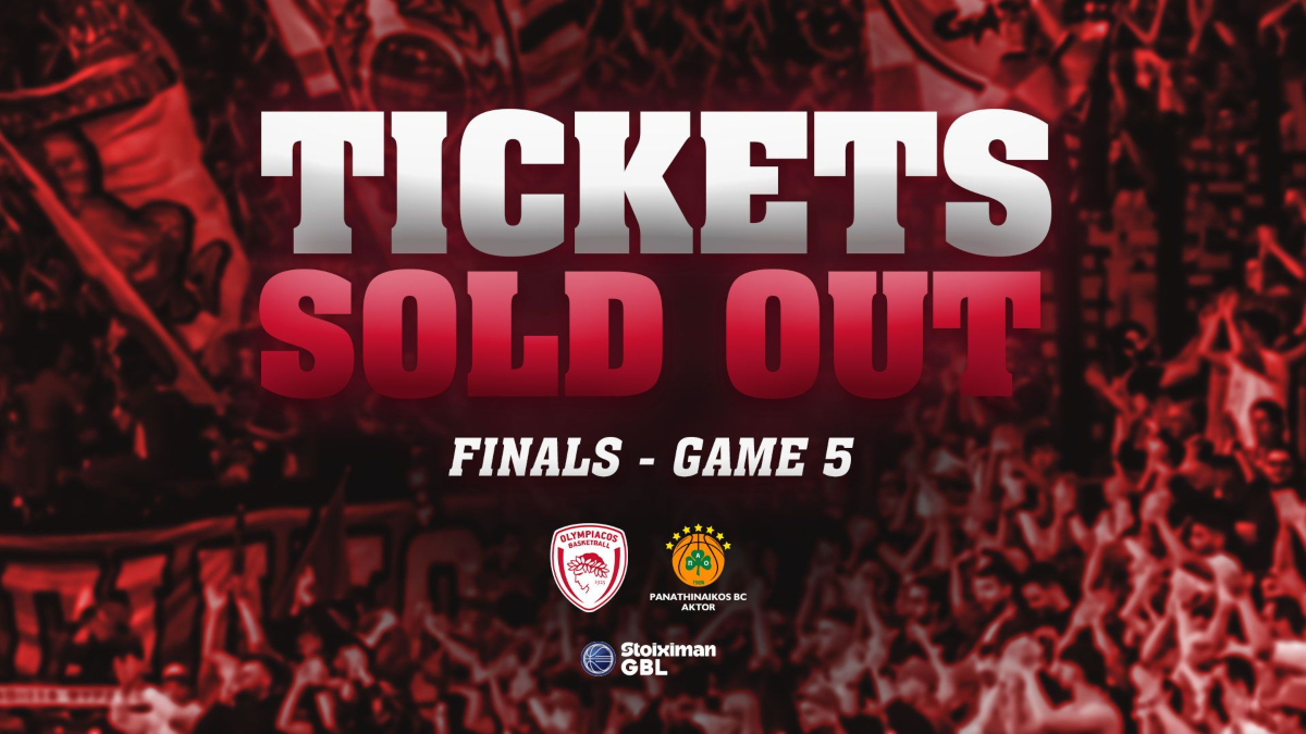 Sold out το Game 5 των τελικών της GBL ανάμεσα σε Ολυμπιακό και Παναθηναϊκό