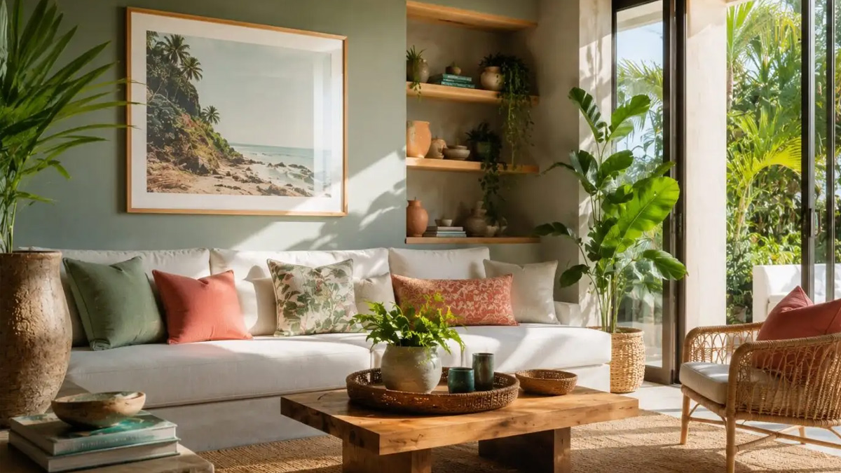 Tropical decor: Τα φυσικά υλικά και χρώματα για χαλάρωση
