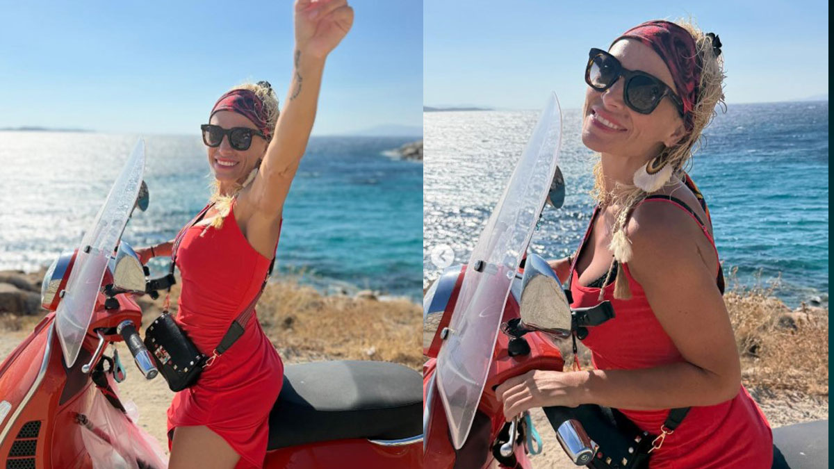 Ελεωνόρα Ζουγανέλη: Υποδέχτηκε τον Αύγουστο πάνω σε μηχανάκι