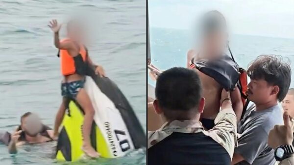 Ταϊλάνδη: Η στιγμή της διάσωσης πατέρα με τα δυο μικρά παιδιά του έπειτα από 16 ώρες στη θάλασσα – Είχαν ατύχημα με τζετ σκι